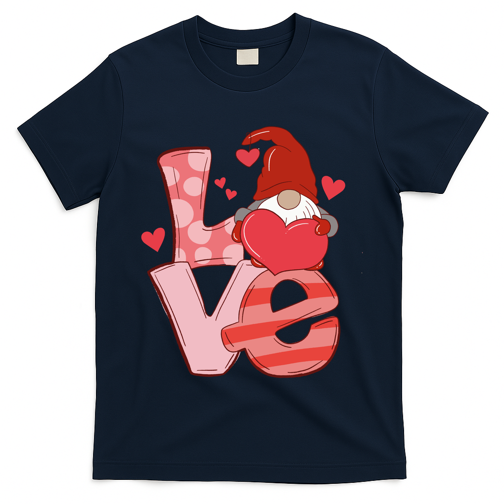 Love Cute Gnome Valentines Day Heart T-Shirt