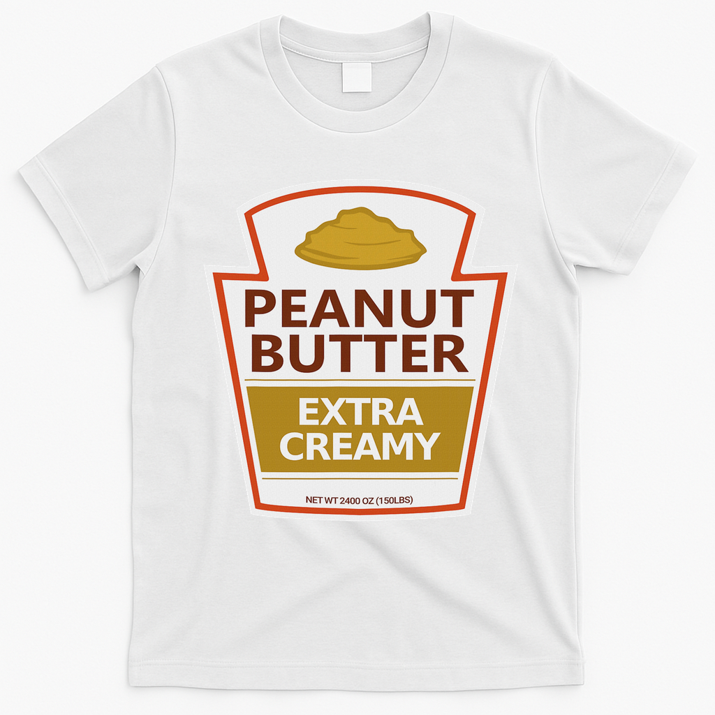 Lazy Costume S Peanut Butter Extra Creamy For Halloween T-Shirt - White