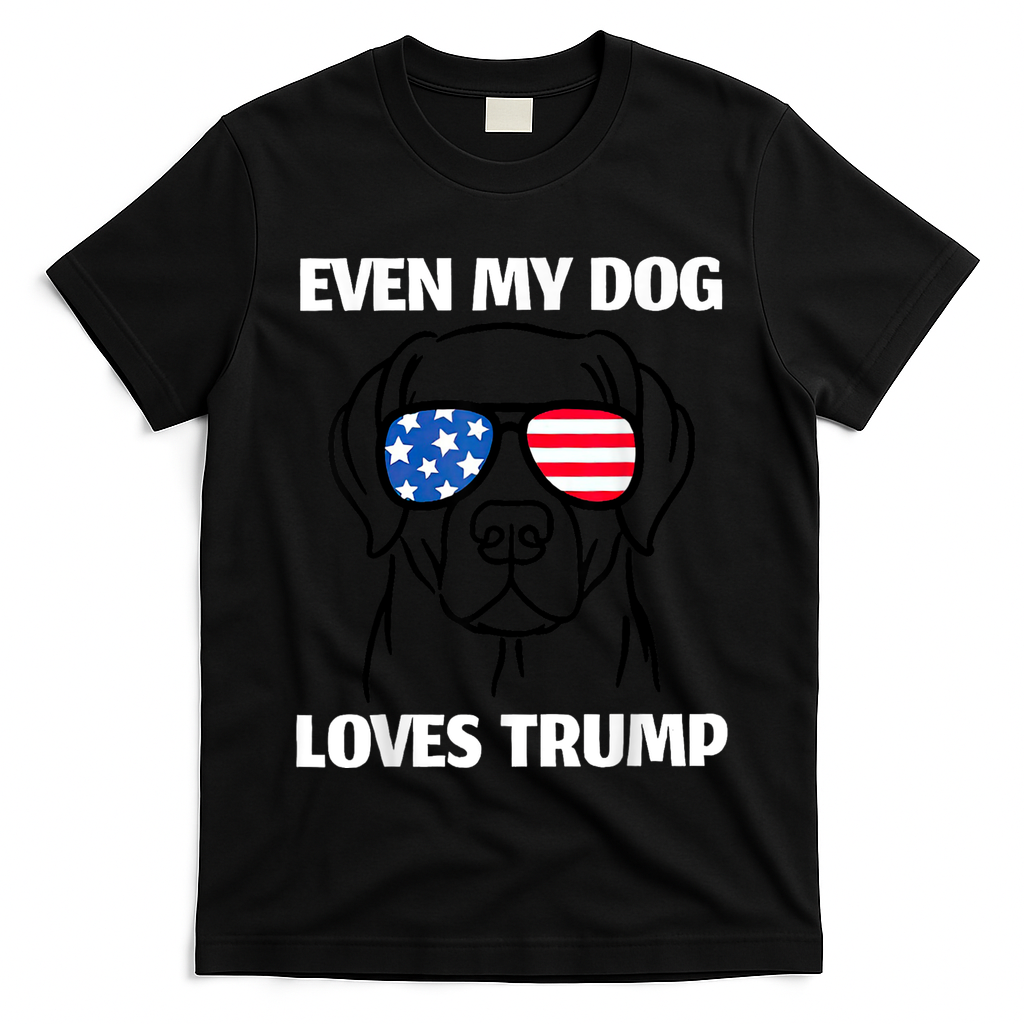 Labrador Dog Sunglasses Usa Flag Even My Dog Loves Trump T-Shirt