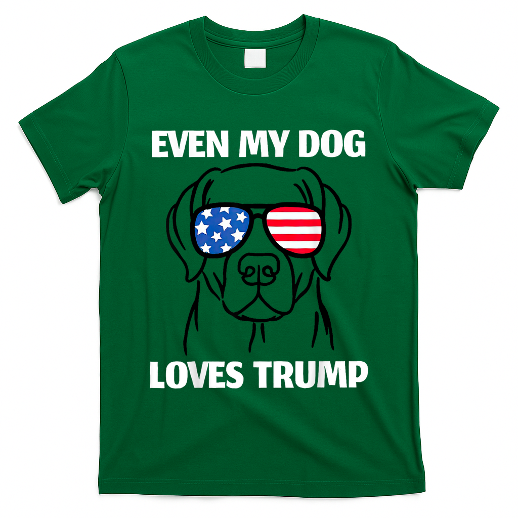 Labrador Dog Sunglasses Usa Flag Even My Dog Loves Trump T-Shirt