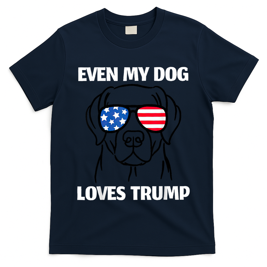 Labrador Dog Sunglasses Usa Flag Even My Dog Loves Trump T-Shirt
