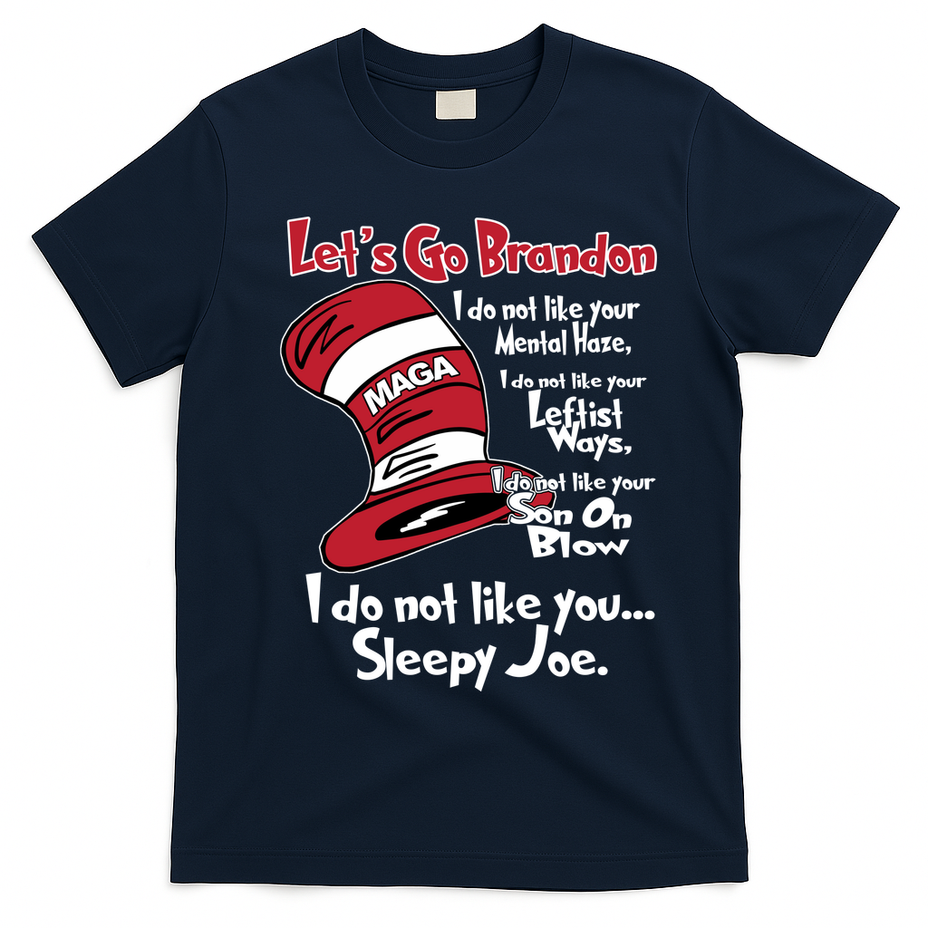 Lets Go Brandon Funny Maga T-Shirt - Navy Blue