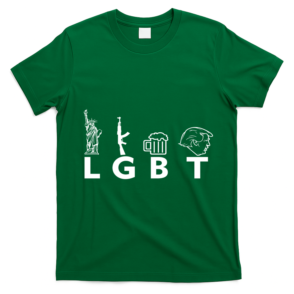 LGBT Lady Liberty Guns Beer Trump Donald Trump T-Shirt - Irish Green