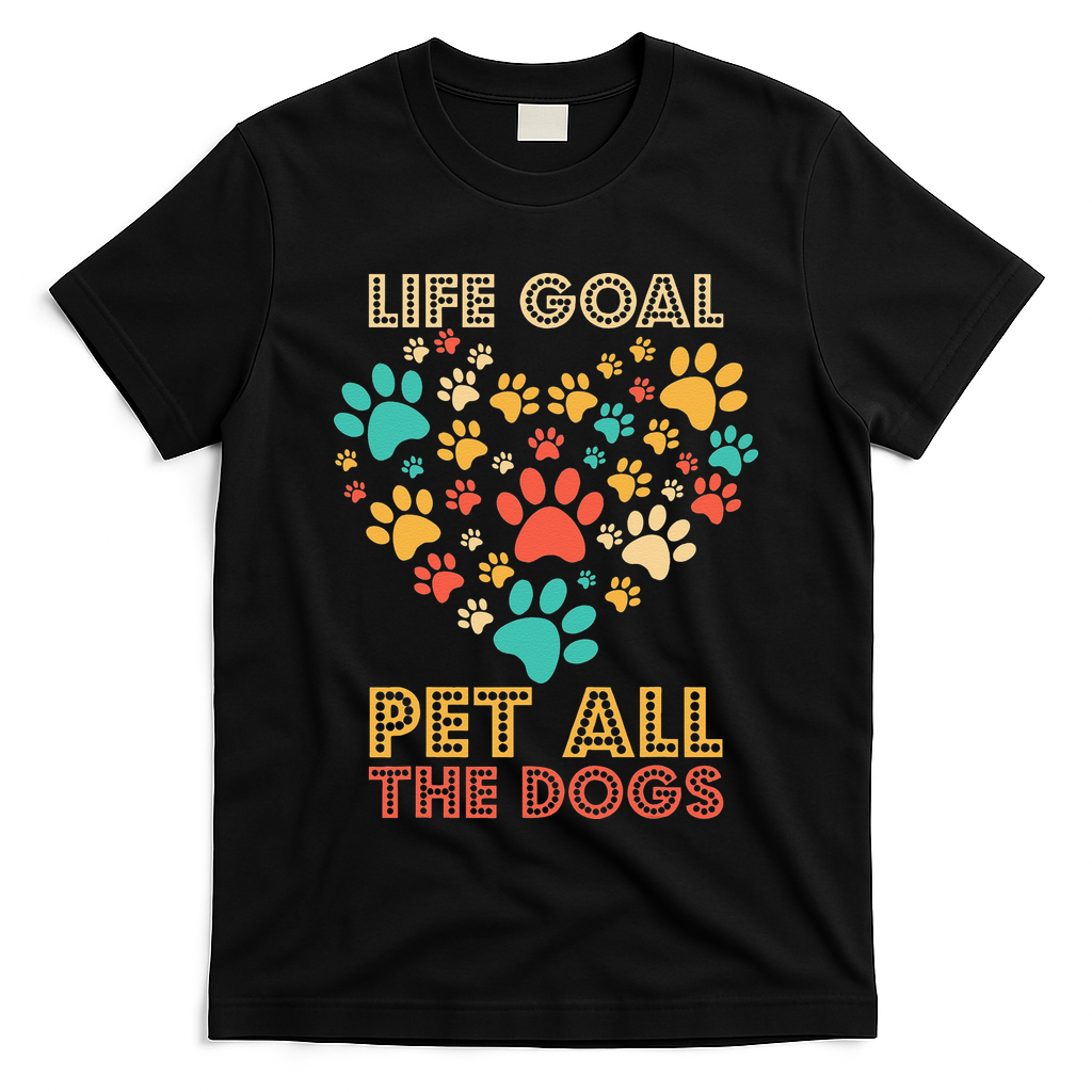 Life Goal Pet All The Dogs Vintage Funny Dog Lover T-Shirt