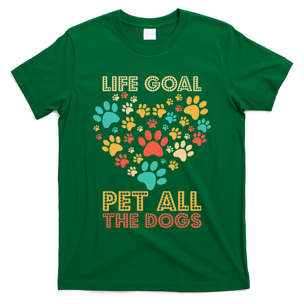 Life Goal Pet All The Dogs Vintage Funny Dog Lover T-Shirt