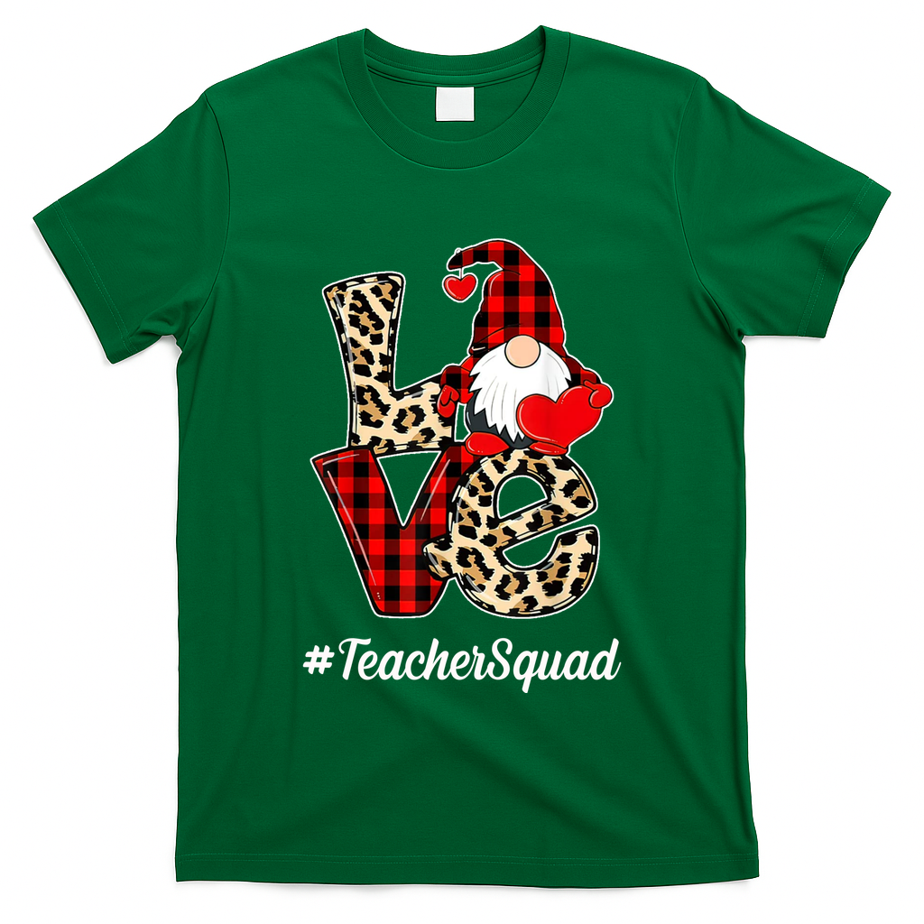 Love Gnome Teacher Squad Happy Valentine Day T-Shirt