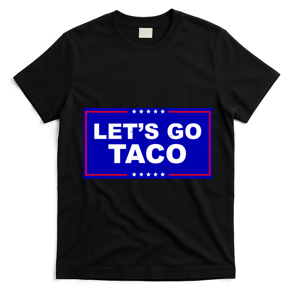 Let's Go Taco Trump Distressed T-Shirt - Black