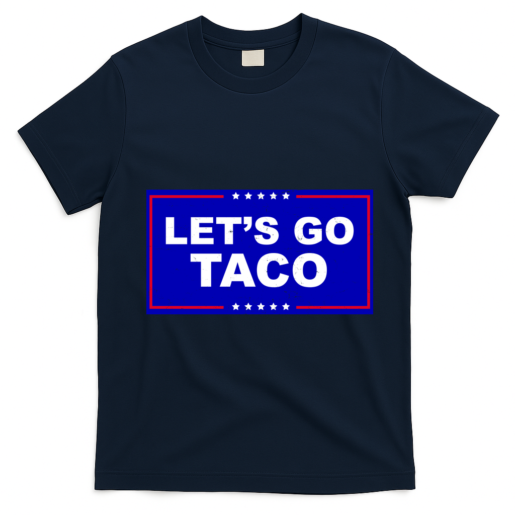Let's Go Taco Trump Distressed T-Shirt - Navy Blue