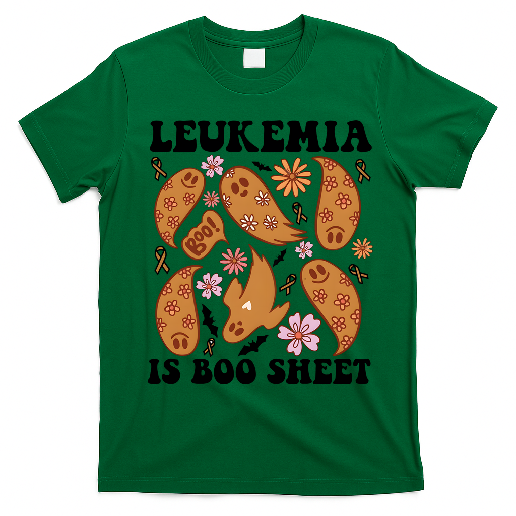 Leukemia Is Boo Sheet Leukemia Cancer Awareness T-Shirt - Irish Green
