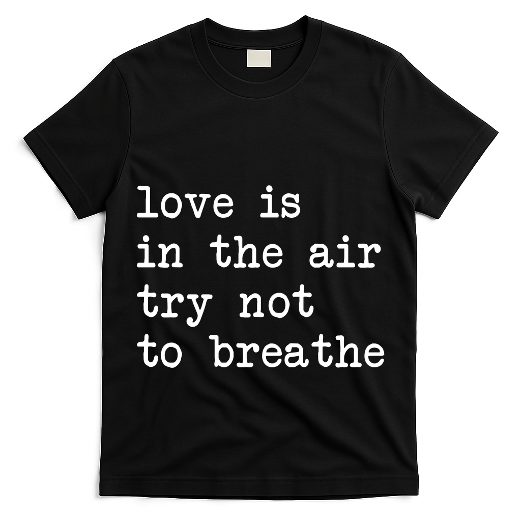 Love Is In The Air Try Not To Breathe Funny Valentines Day T-Shirt