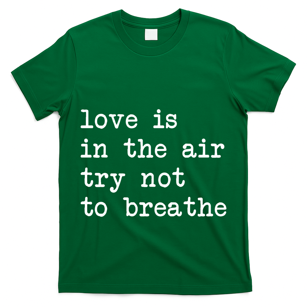 Love Is In The Air Try Not To Breathe Funny Valentines Day T-Shirt