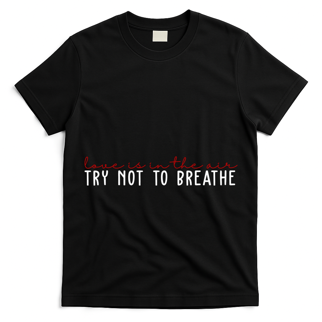 Love Is In The Air Try Not To Breathe Funny Valentine T-Shirt