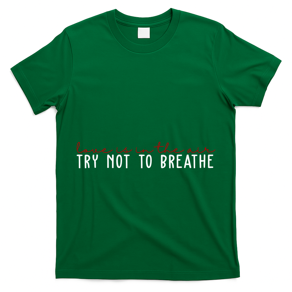 Love Is In The Air Try Not To Breathe Funny Valentine T-Shirt