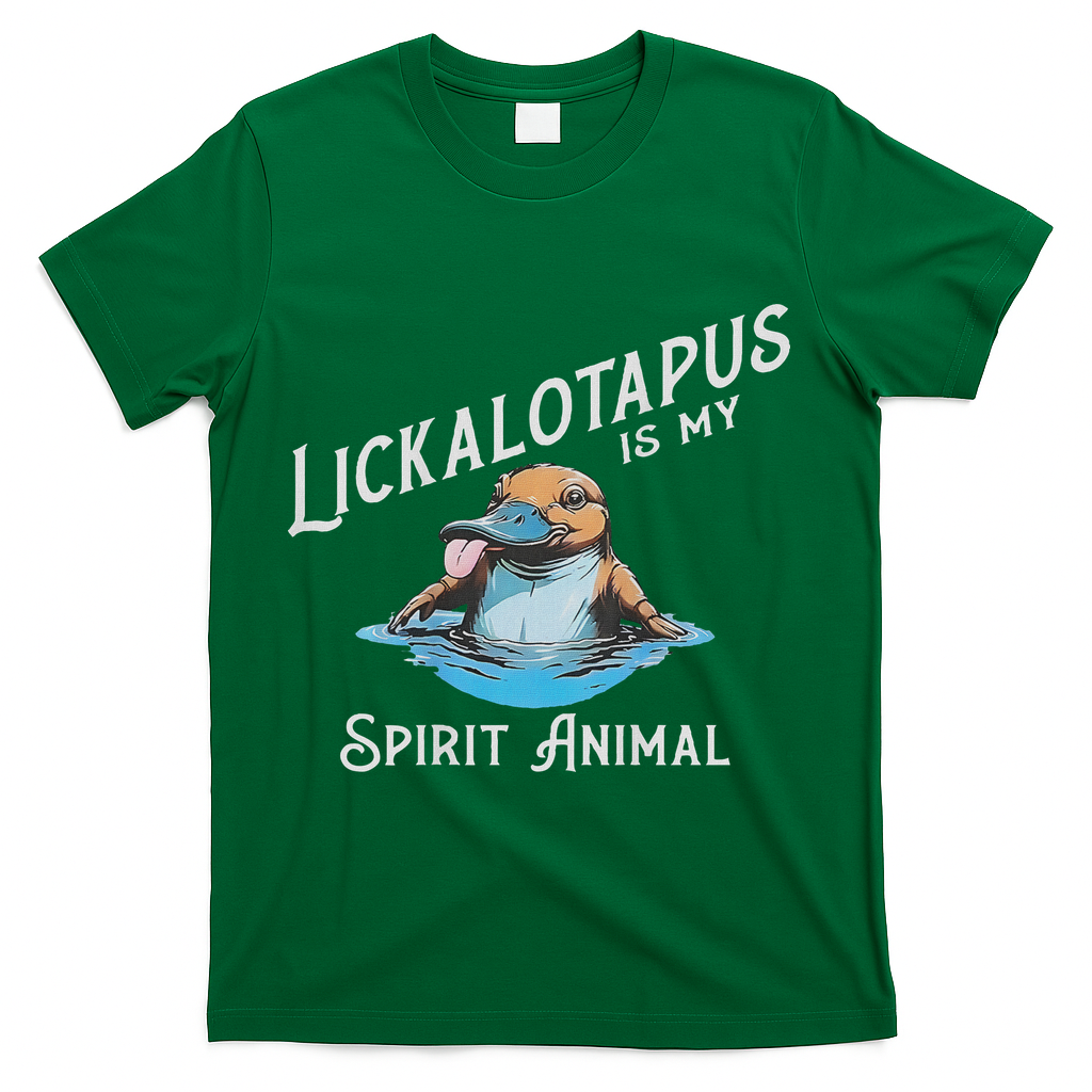 Lickalottapus Is My Spirit Animal Front And Back T-Shirt - Green
