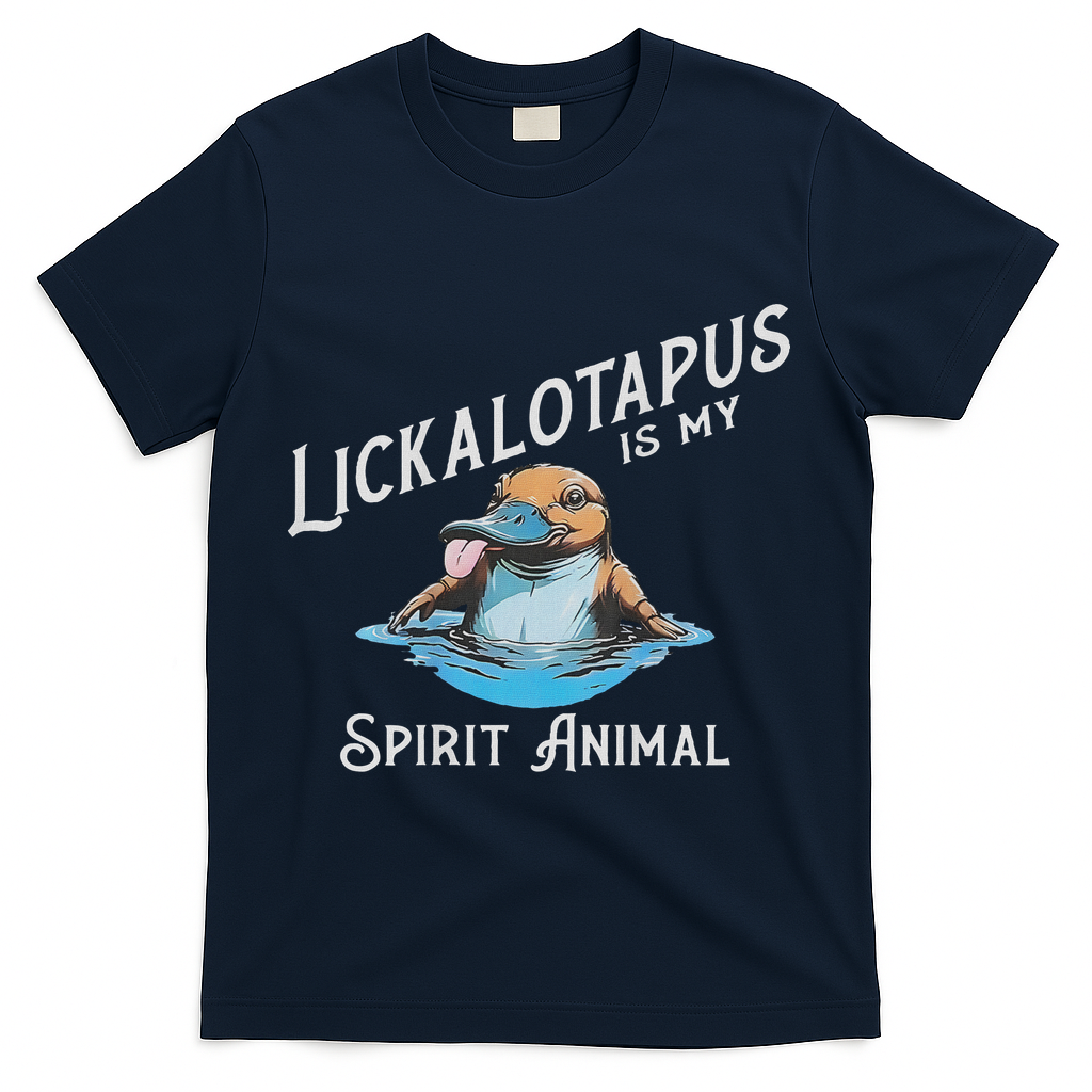 Lickalottapus Is My Spirit Animal Front And Back T-Shirt - Navy