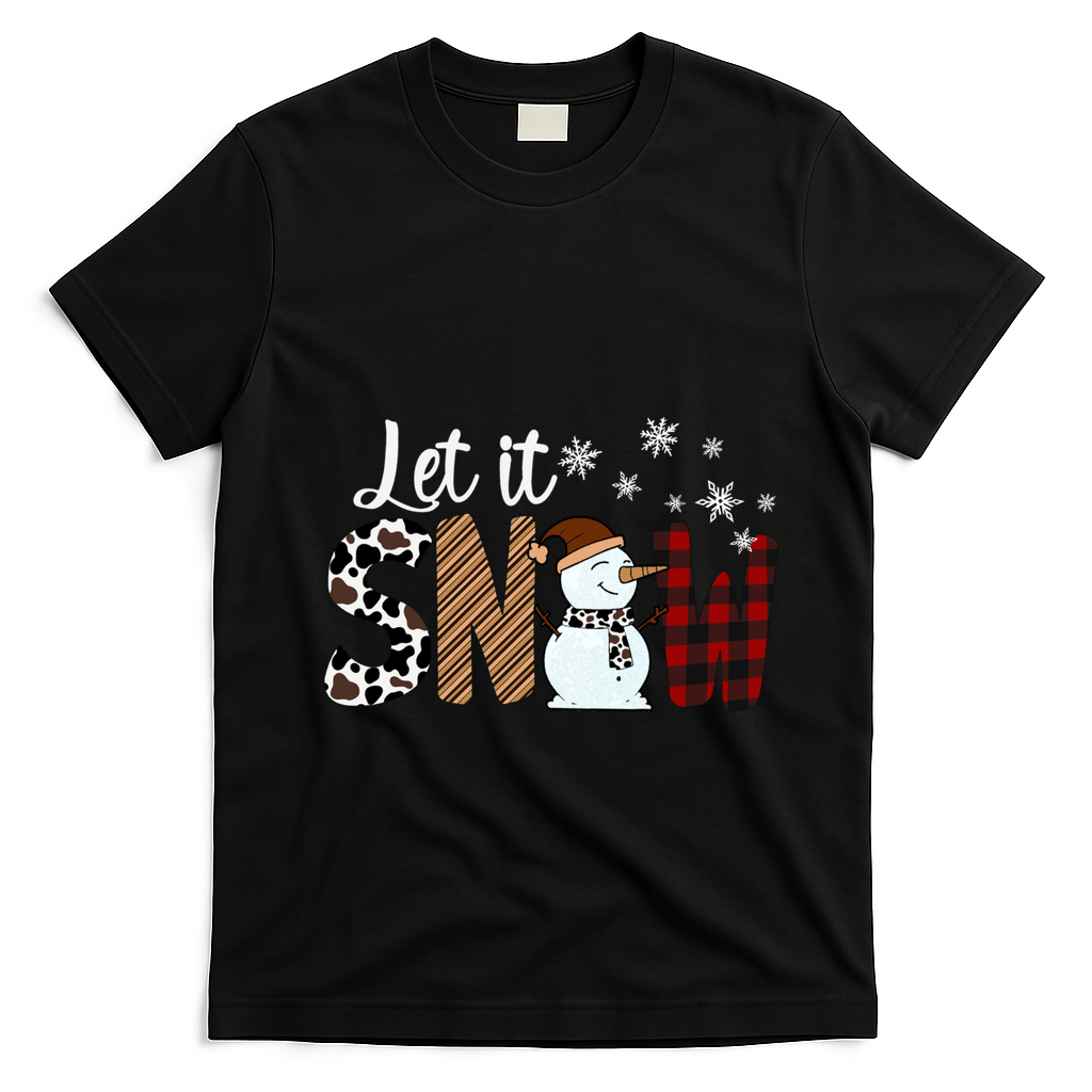 Let It Snow Cute Gift T-Shirt - Black