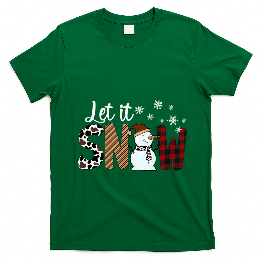 Let It Snow Cute Gift T-Shirt - Irish Green