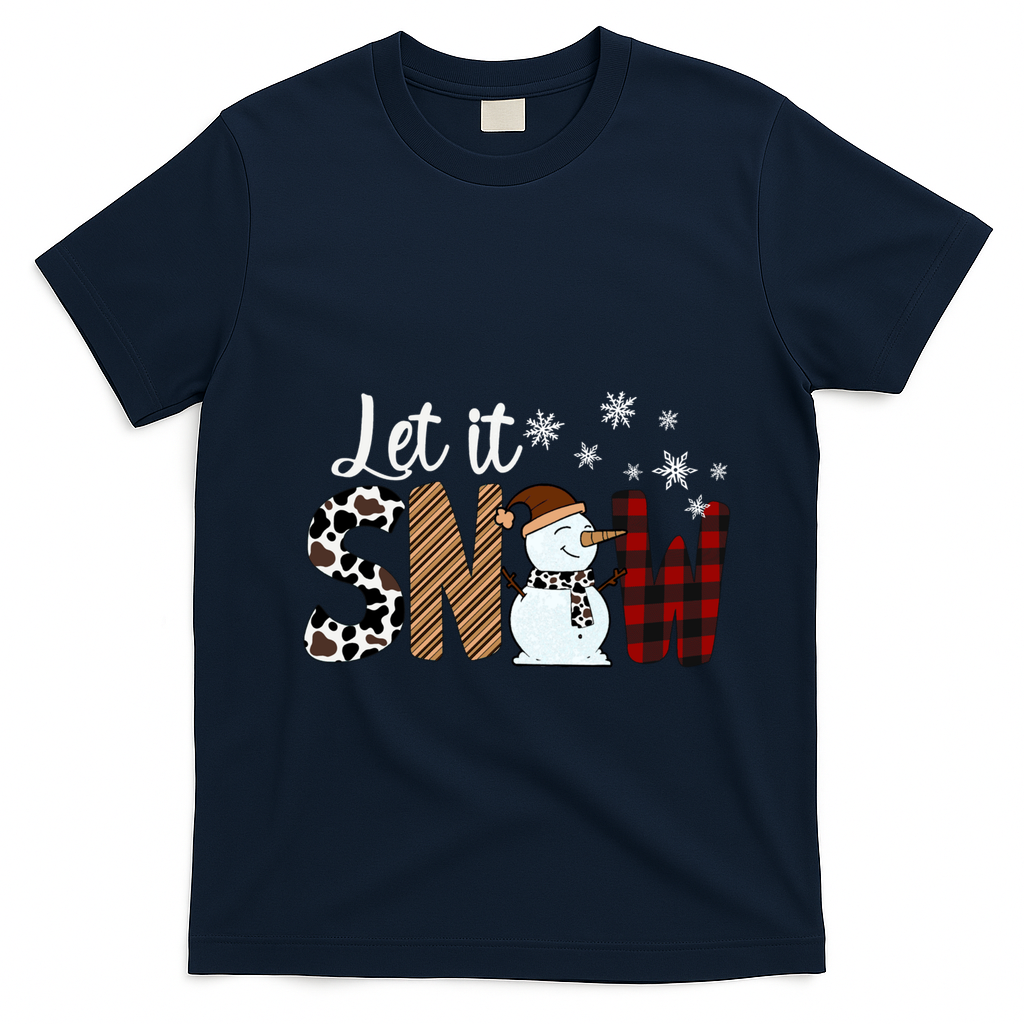Let It Snow Cute Gift T-Shirt - Navy Blue