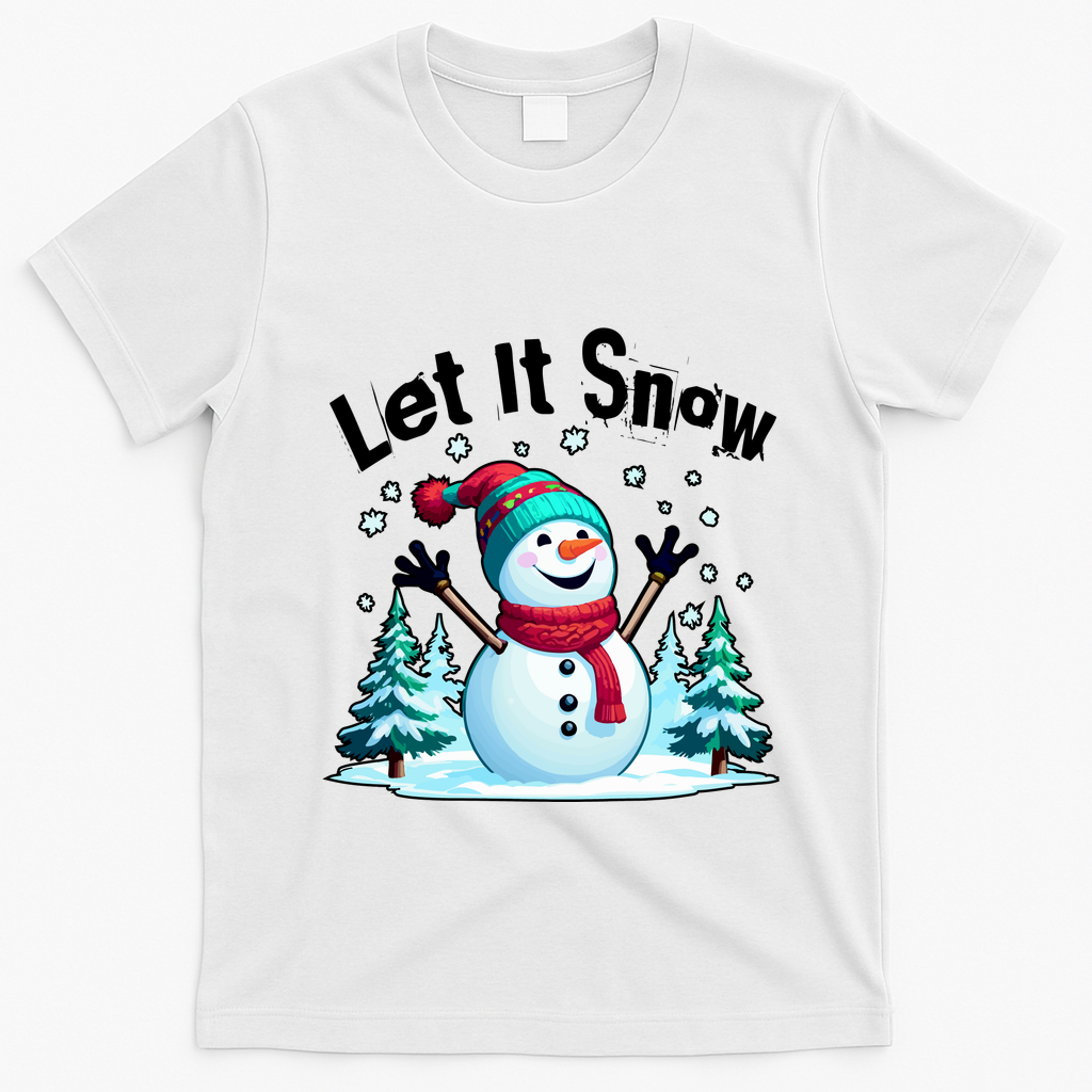 Let It Snow Snowman T-Shirt - White