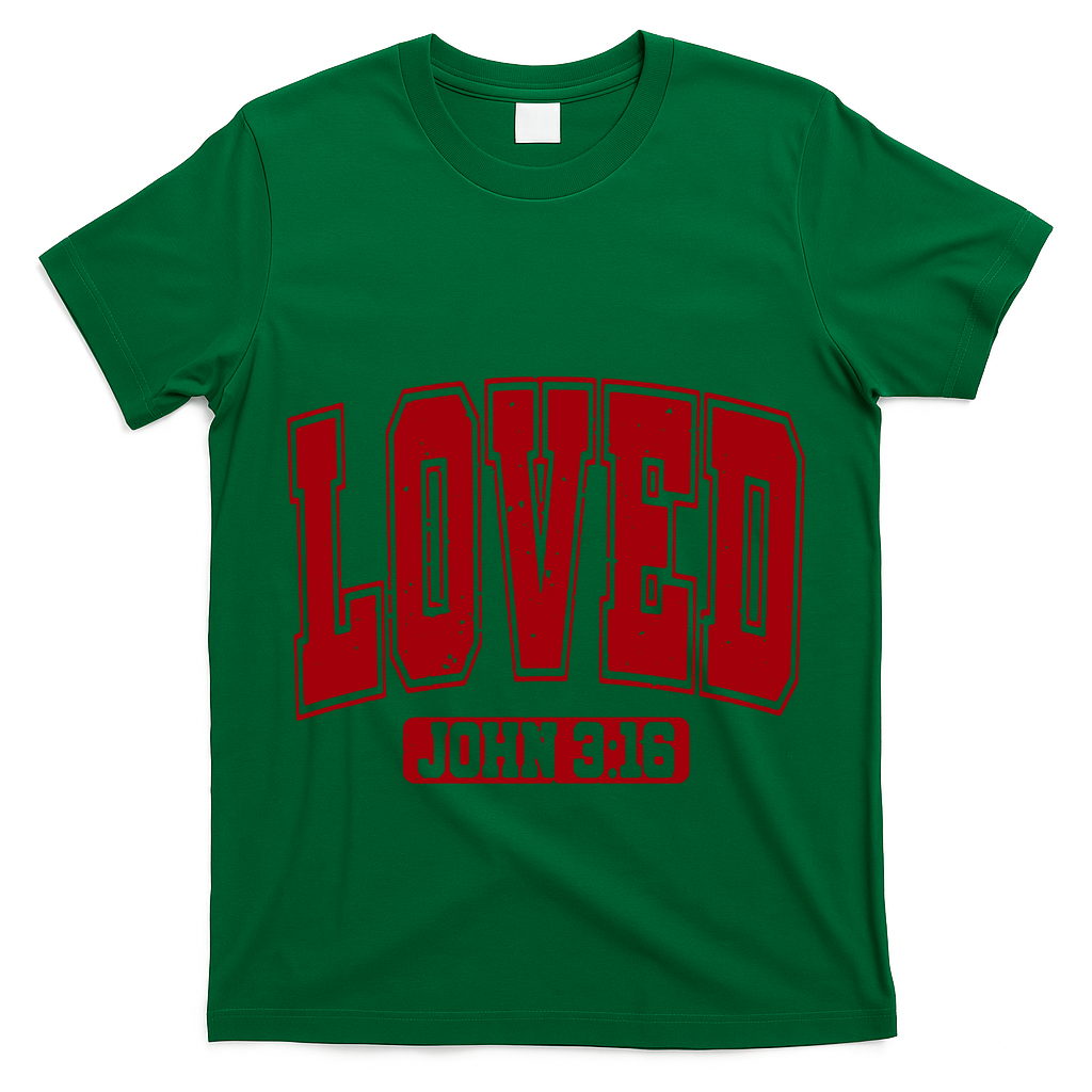 Loved John 3:16 Christian Valentines Bible Verse Valentine Gift T-Shirt