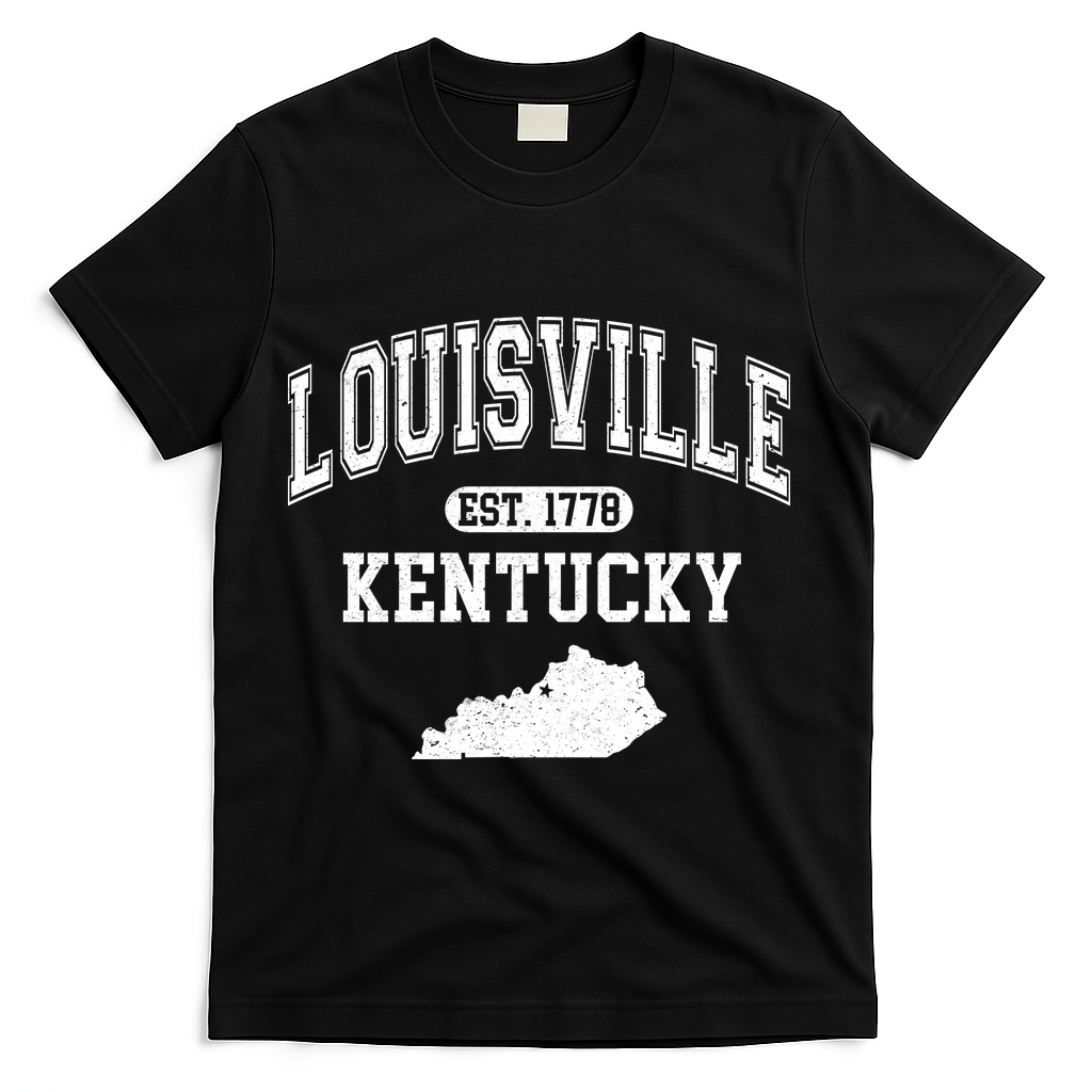 Louisville Kentucky Est 1778 Varsity T-Shirt - Black