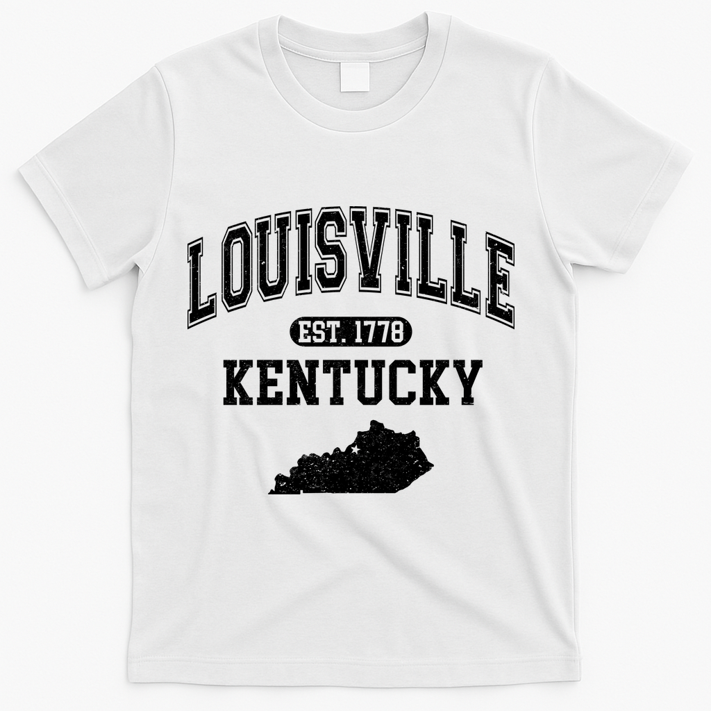 Louisville Kentucky Est 1778 Varsity T-Shirt - White