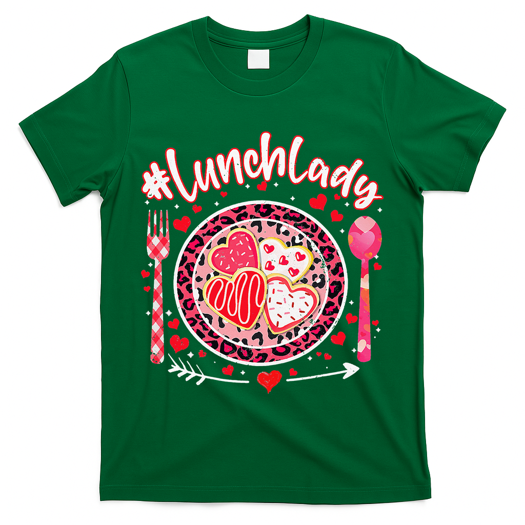 Lunch Lady Happy Valentine's Day Cafeteria Worker T-Shirt