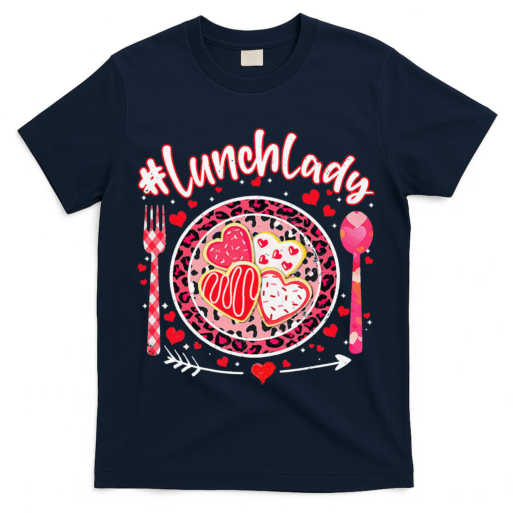 Lunch Lady Happy Valentine's Day Cafeteria Worker T-Shirt