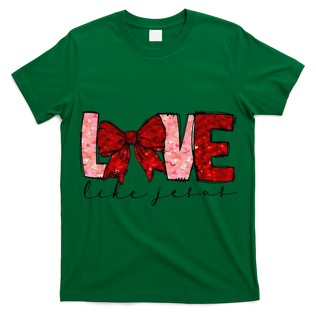 Love Like Jesus Coquette Bow Valentine T-Shirt