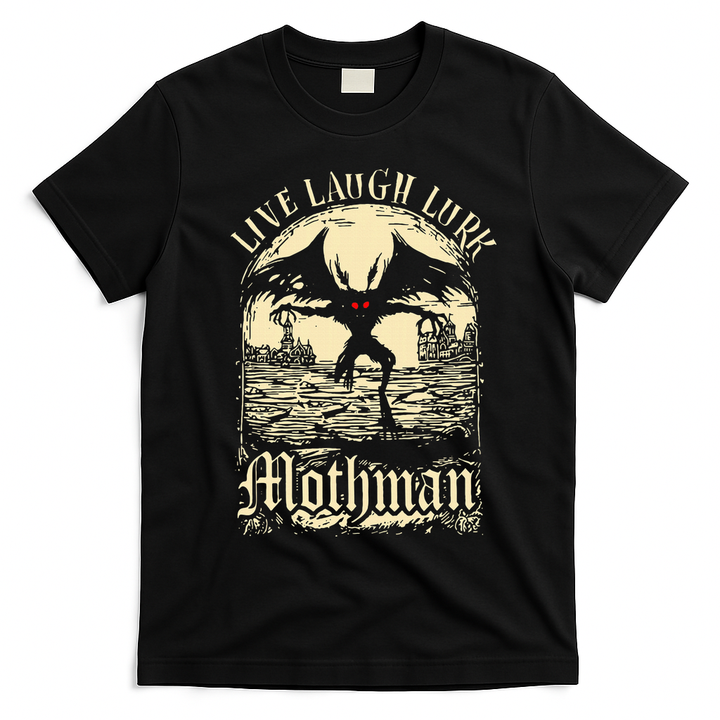 Live. Laugh. Lurk Mothman T-Shirt - Black