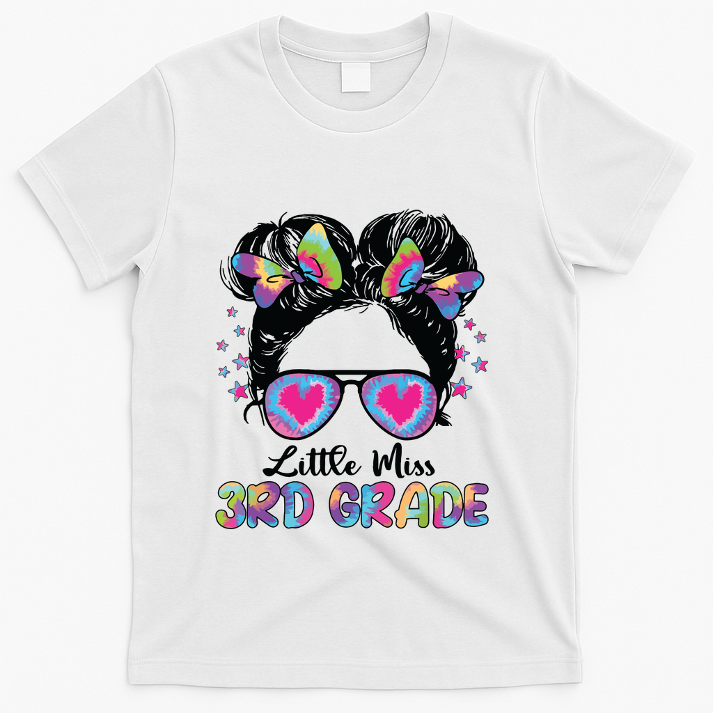 Little Miss Third Grade Girl Back To School 3rd Grade T-Shirt - White