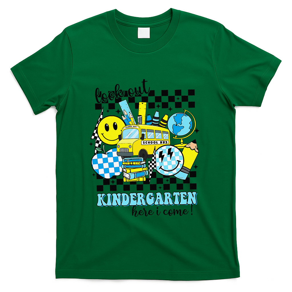 Look Out Kindergarten Here I Come Back To School Gift T-Shirt - Green