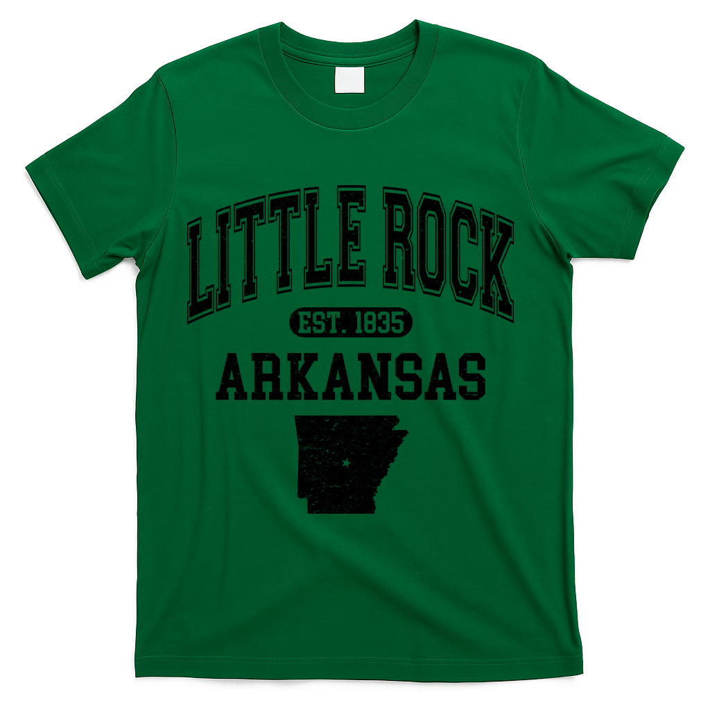 Little Rock Arkansas Est 1835 Varsity T-Shirt - Green