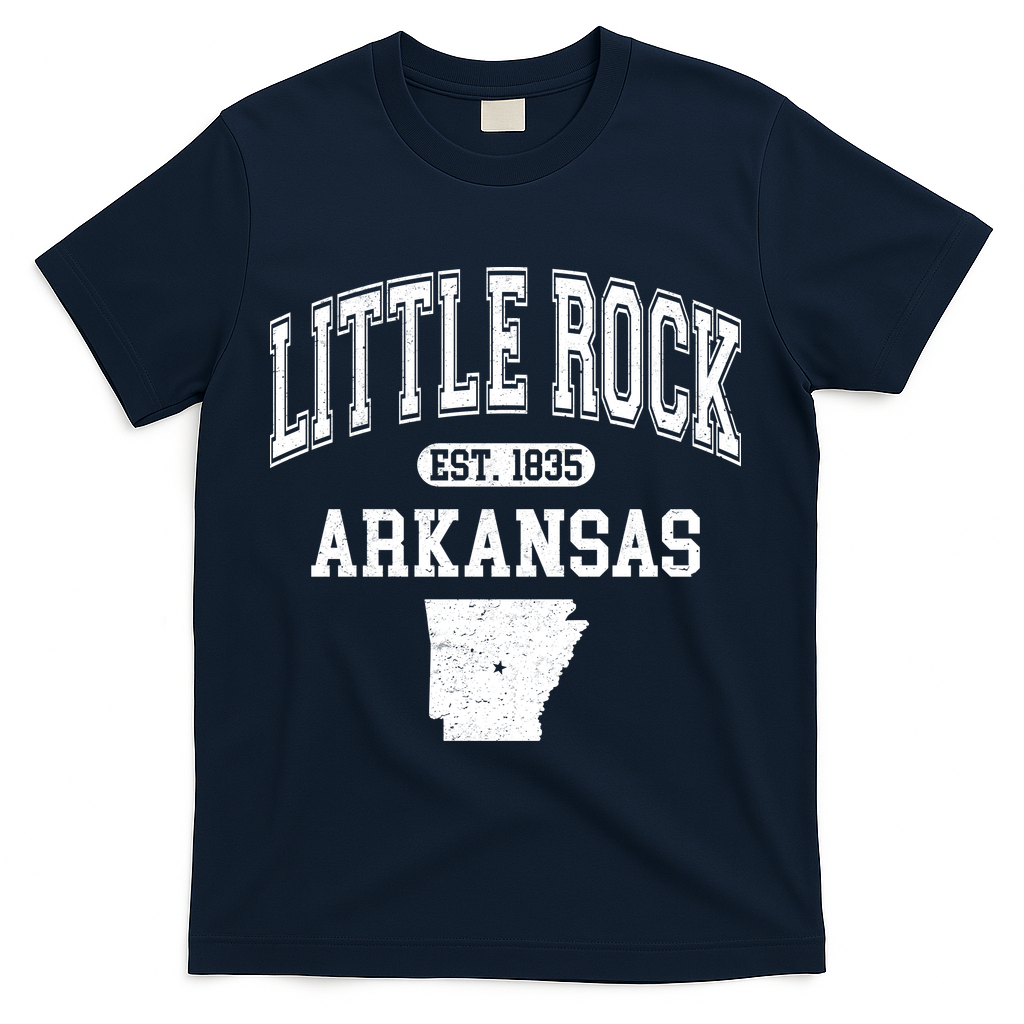 Little Rock Arkansas Est 1835 Varsity T-Shirt - Navy
