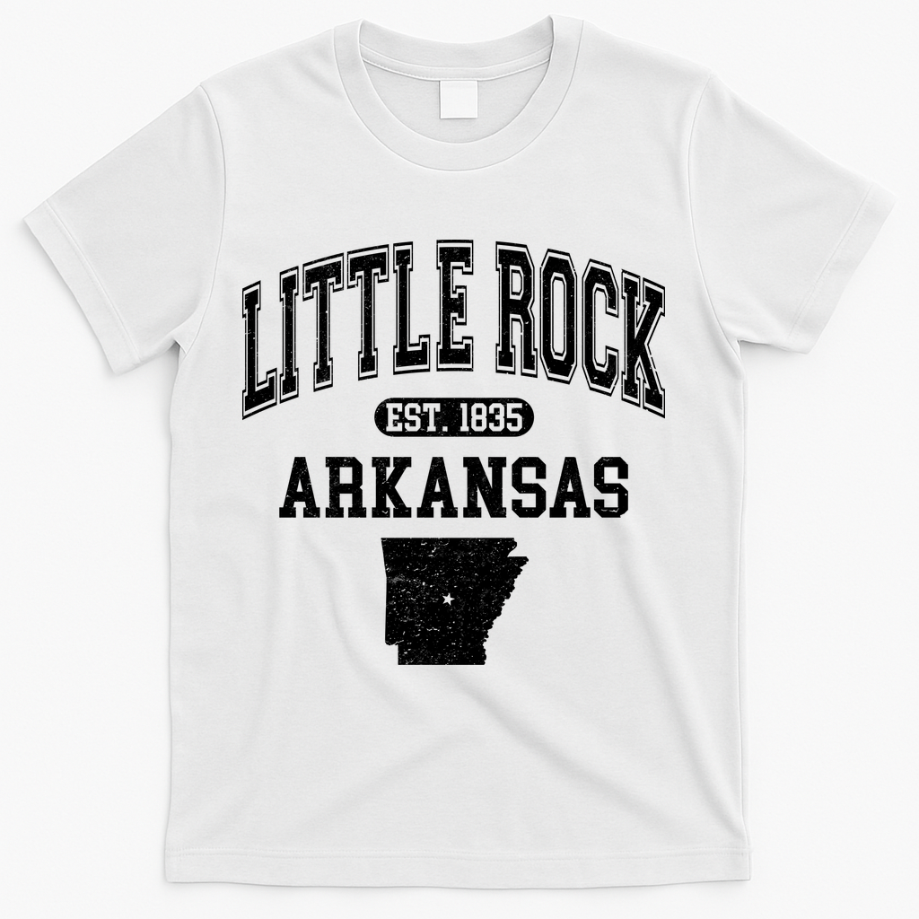 Little Rock Arkansas Est 1835 Varsity T-Shirt - White