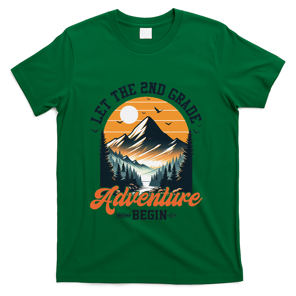 Let The 2nd Grade Adventure Begin Back To School Teacher T-Shirt - Green