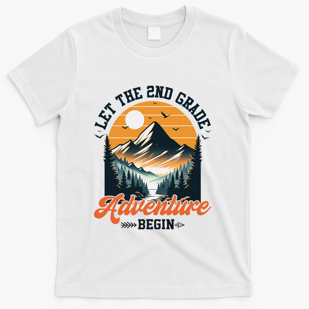 Let The 2nd Grade Adventure Begin Back To School Teacher T-Shirt - White