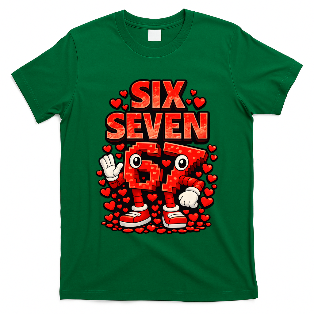 Meme 67 Six Seven 6 7 Valentine Heart T-Shirt