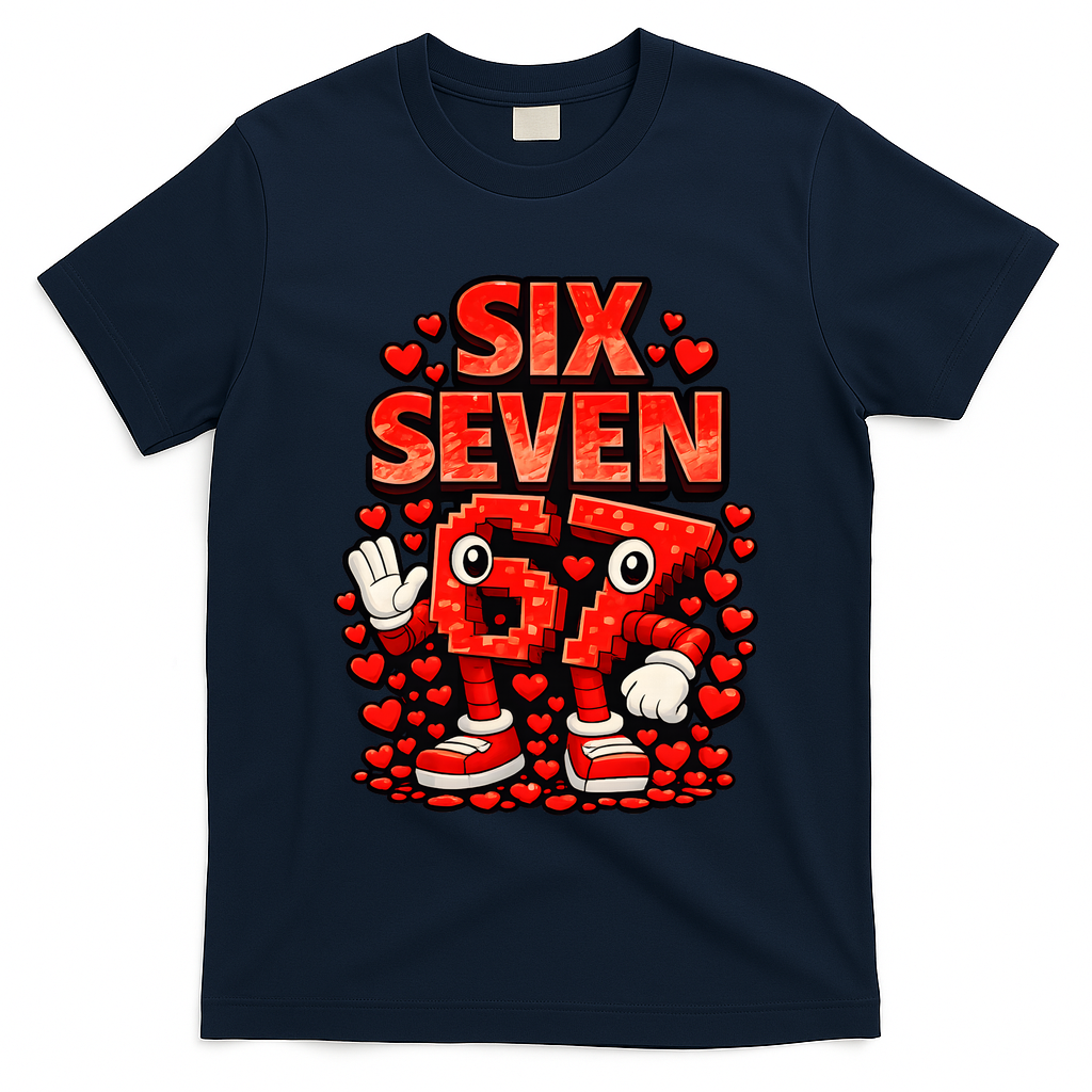 Meme 67 Six Seven 6 7 Valentine Heart T-Shirt