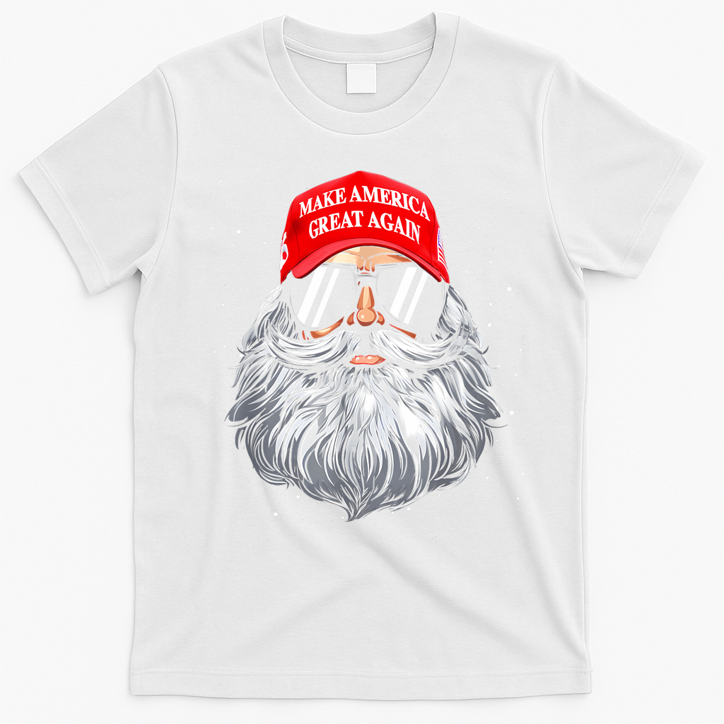 Make A Christmas Great Again Funny Xmas Trump Santa Pajamas T-Shirt - White