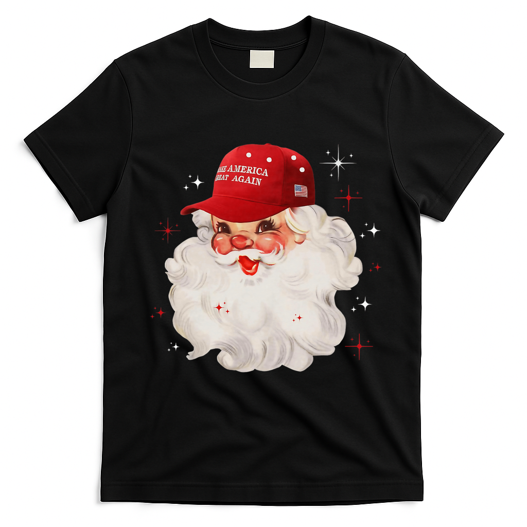 Make A Christmas Great Again Xmas Trump Maga Pajamas Santa T-Shirt - Black