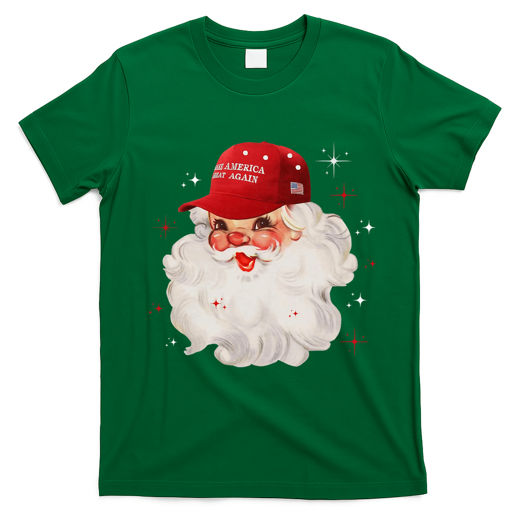 Make A Christmas Great Again Xmas Trump Maga Pajamas Santa T-Shirt - Irish Green