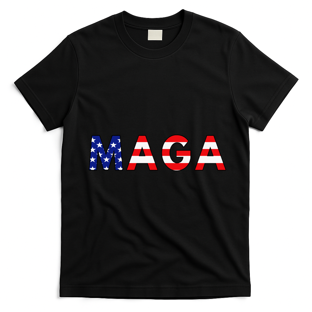 Maga American Flag T-Shirt - Black
