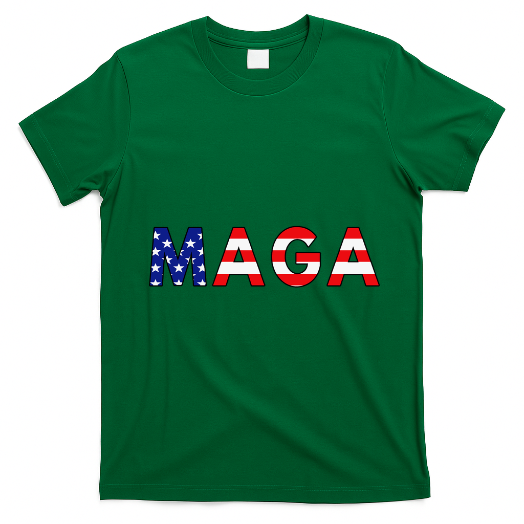 Maga American Flag T-Shirt - Irish Green