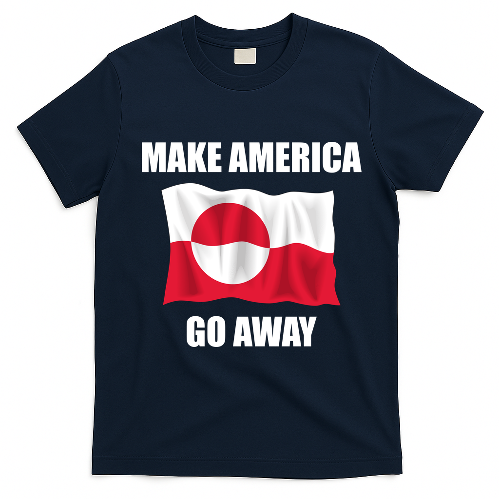 Make America Go Away Greenland Flag Anti Trump T-Shirt - Navy Blue