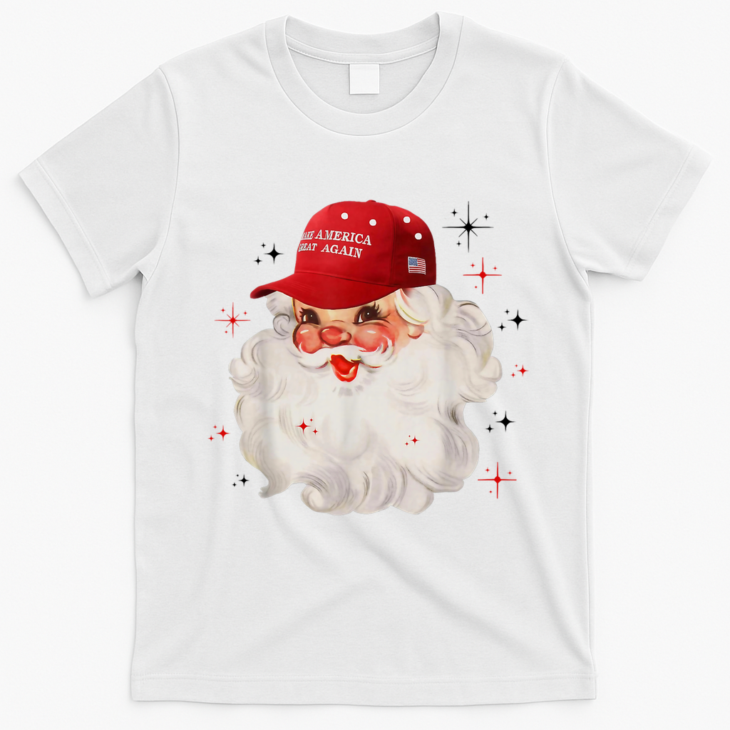 Make America Great Again Pro Trump Santa Christmas T-Shirt - White