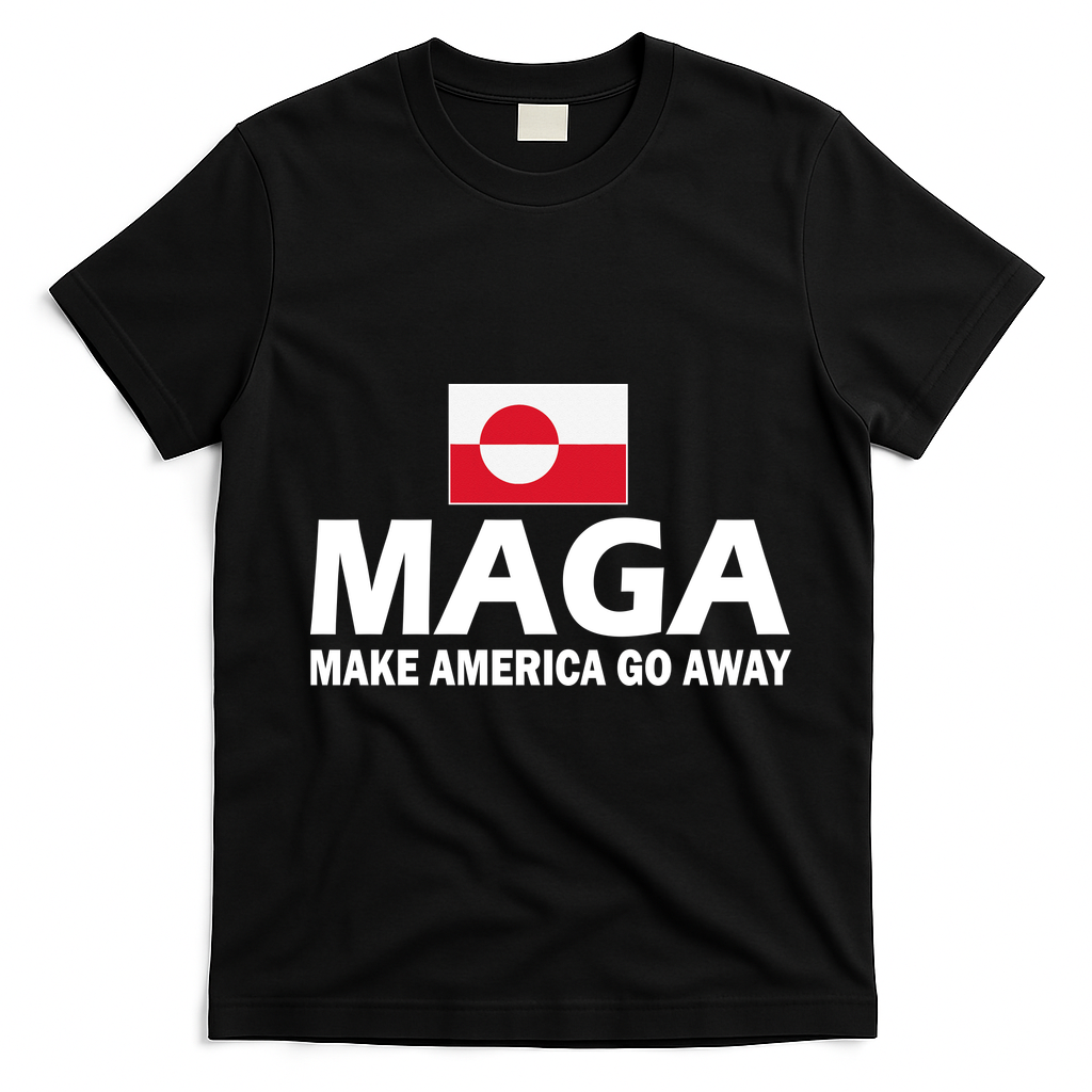 Make America Go Away MAGA Anti Trump Greenland Flag T-Shirt - Black
