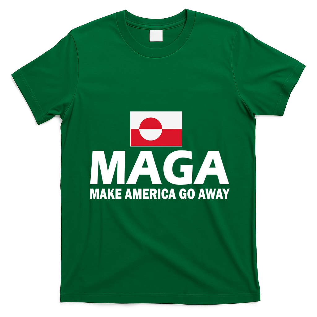 Make America Go Away MAGA Anti Trump Greenland Flag T-Shirt - Irish Green