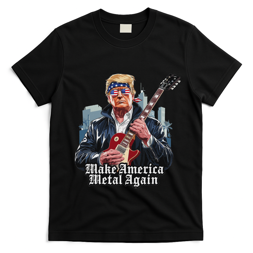 Make America Metal Again Trump Rock Heavy Music Thrash T-Shirt - Black