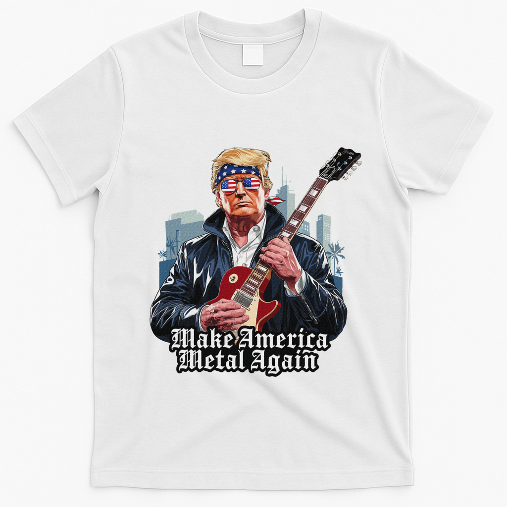 Make America Metal Again Trump Rock Heavy Music Thrash T-Shirt - White